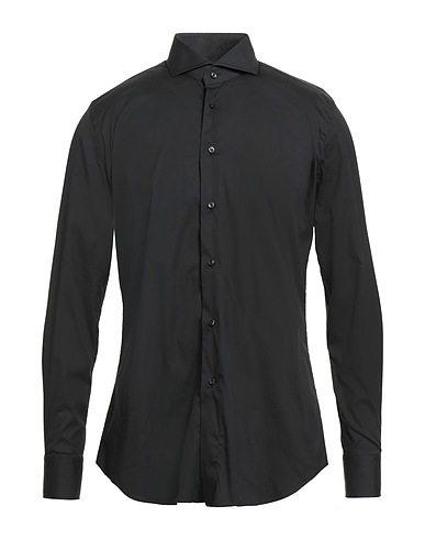 CELLINI Camicia tinta unita Nero 78% Cotone, 18% Poliammide, 4% Elastan
