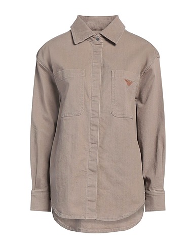 EMPORIO ARMANI Denim shirt Sand 98% Cotton, 2% Elastane