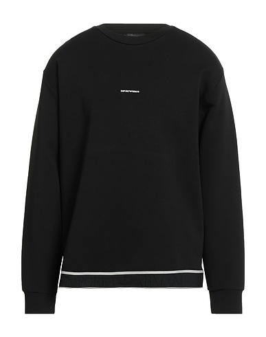 EMPORIO ARMANI Sweatshirt Black 76% Cotton, 18% Polyester, 6% Elastane, Polyamide