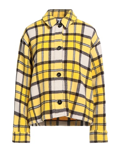 MSGM Camicia a quadri Giallo 70% Lana, 30% Poliammide