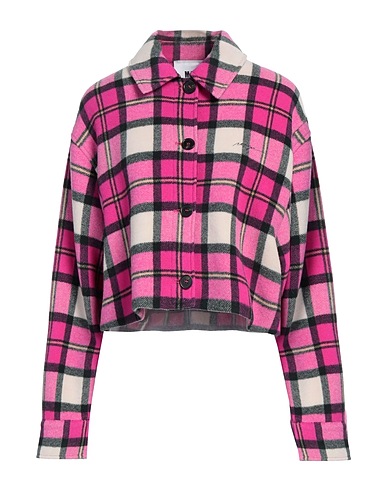 MSGM Checked shirt Fuchsia 70% Wool, 30% Polyamide