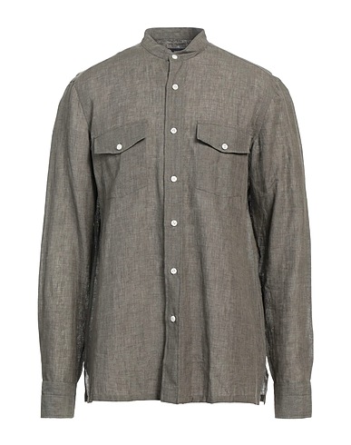 LUIGI BORRELLI NAPOLI Linen shirt Military green 100% Linen