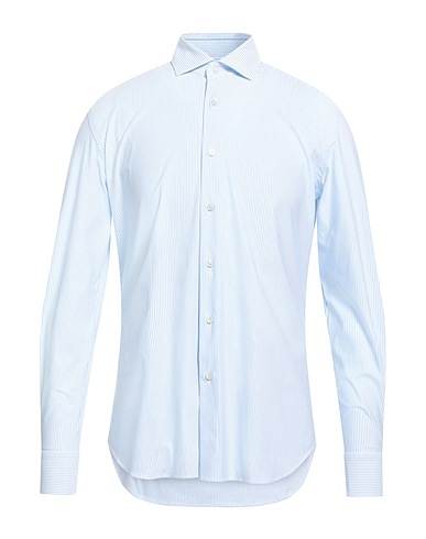 XACUS Striped shirt Sky blue 86% Polyamide, 14% Elastane