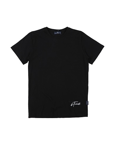 MANUELL & FRANK T-shirt Noir 95% Coton, 5% Élasthanne
