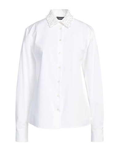 FABIANA FILIPPI Shirts White 100% Cotton, Silk, Polyester, Glass, Acrylic