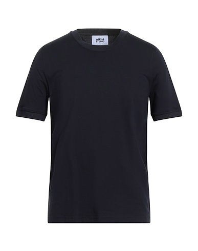 ALPHA STUDIO Basic T-Shirt Midnight blue 95% Cotton, 5% Elastane