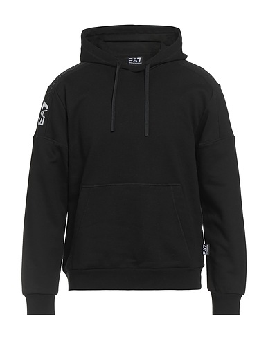 EA7 Hooded track jacket  Black 85% Cotton, 15% Polyester, Elastane