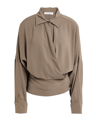 PHILOSOPHY di LORENZO SERAFINI Top Military green 73% Triacetate, 27% Polyester