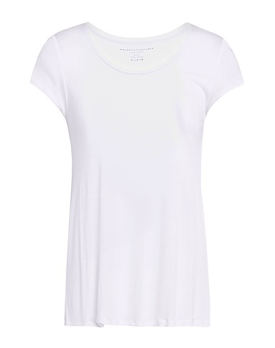 MAJESTIC FILATURES Basic T-Shirt White 100% Viscose