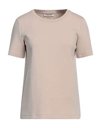 'S MAX MARA Basic T-shirt Beige 78% Cotton, 16% Polyester, 6% Elastane