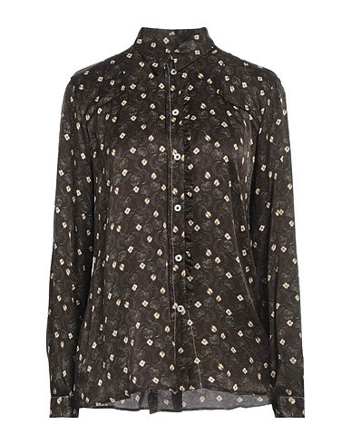 HIGH Floral shirts & blouses USE Dark brown 73% Rayon, 27% Silk
