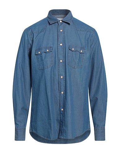 LARDINI Denim shirt Blue 100% Cotton