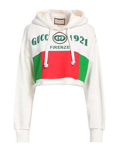 GUCCI Hooded track jacket  Off white 100% Cotton, Polyester