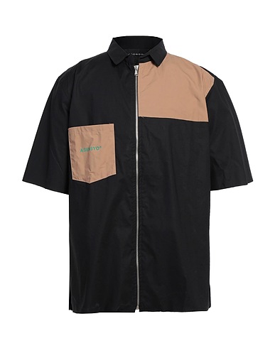 ASENSYO Camicia fantasia Nero 100% Cotone