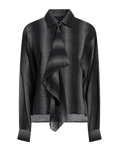 HIGH Striped shirt USE Black 72% Viscose, 22% Cotton, 6% Virgin Wool