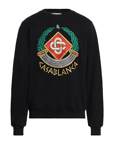 CASABLANCA Sweatshirt Black 100% Organic cotton, Elastane, Viscose