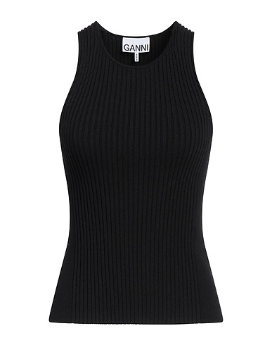 GANNI Top Black 56% Rayon, 30% Polyamide, 14% Elastane