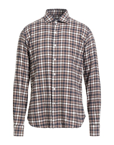 ORIAN Checked shirt Taupe 100% Cotton