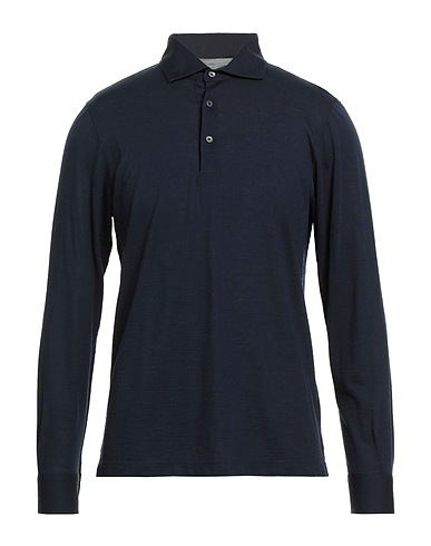 GRAN SASSO Polo shirt Midnight blue 100% Virgin Wool