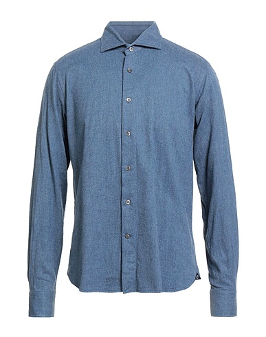 ORIAN Solid colour shirt Light blue 100% Cotton