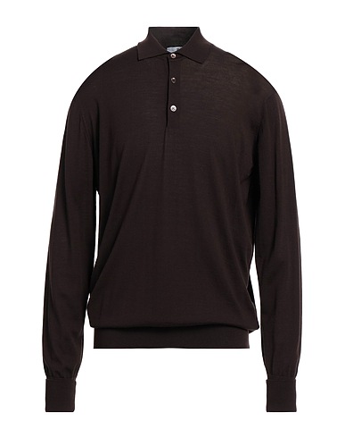 PT Torino Poloshirt Dunkelbraun 100% Schurwolle