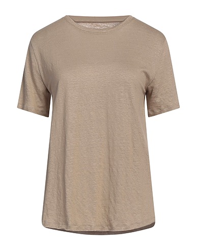 MAJESTIC FILATURES Basic T-shirt Beige 94% Linen, 6% Elastane