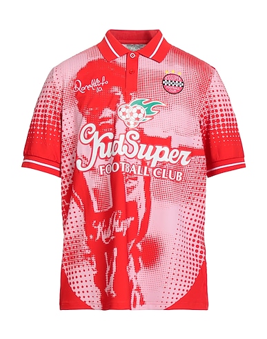 KIDSUPER STUDIOS Polo shirt Red 85% Polyester, 15% Elastane