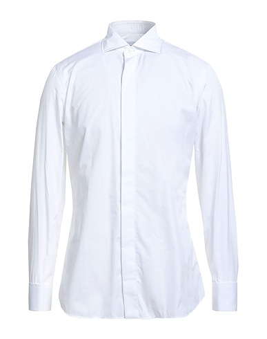 LARDINI Solid colour shirt White 100% Cotton