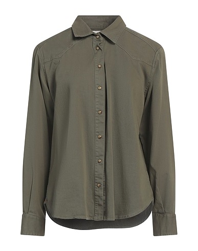 XíRENA Solid colour shirts & blouses Military green 100% Cotton
