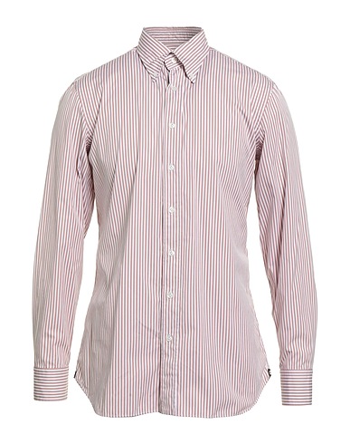 LARDINI Striped shirt Light brown 100% Cotton