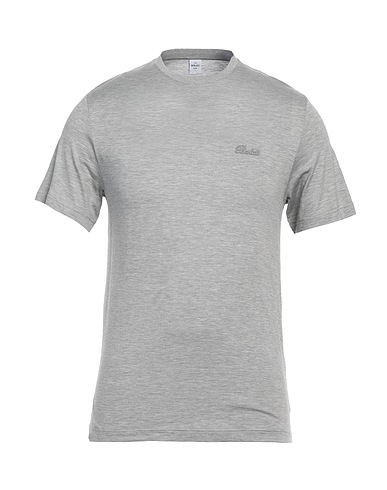 BERLUTI Basic T-Shirt Grey 62% Mulberry silk, 38% Cotton, Polyester, Polyurethane