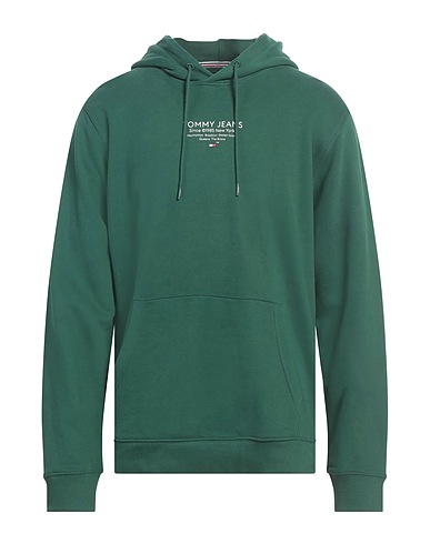 TOMMY JEANS Felpa Verde smeraldo 100% Cotone, Elastan