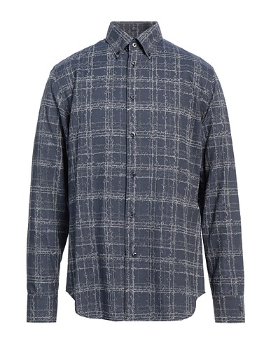 BERLUTI Hemd mit Muster Marineblau 100% Baumwolle