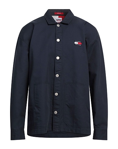 TOMMY JEANS Shirts Midnight blue 100% Cotton
