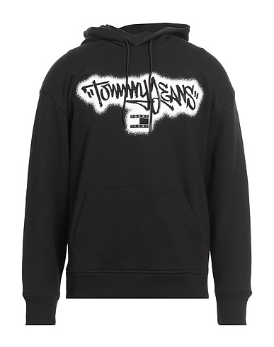 TOMMY JEANS Hoodie Schwarz 50% Baumwolle, 50% Polyester