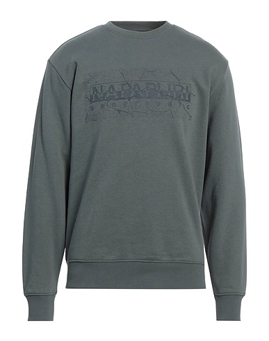 NAPAPIJRI Sweatshirt Military green 90% Cotton, 10% Polyester, Elastane