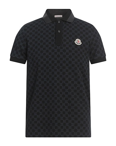 MONCLER Μπλουζάκι Polo Μαύρο 100% Βαμβάκι