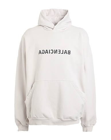 BALENCIAGA Hooded track jacket  Light grey 100% Cotton