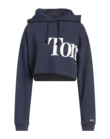 TOMMY HILFIGER Hooded track jacket  Navy blue 79% Cotton, 21% Polyester