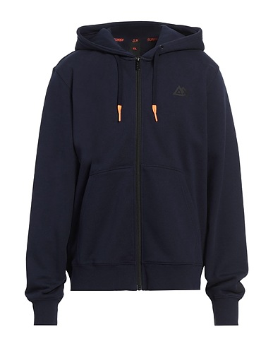 SUN 68 Hooded track jacket  SPORT Midnight blue 84% Cotton, 16% Polyester