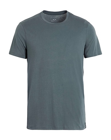 ARMANI EXCHANGE Basic T-Shirt Slate blue 100% Cotton