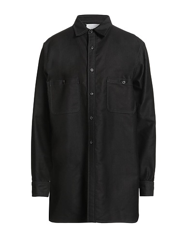 MAISON MARGIELA 솔리드 컬러 셔츠 블랙 100% 코튼