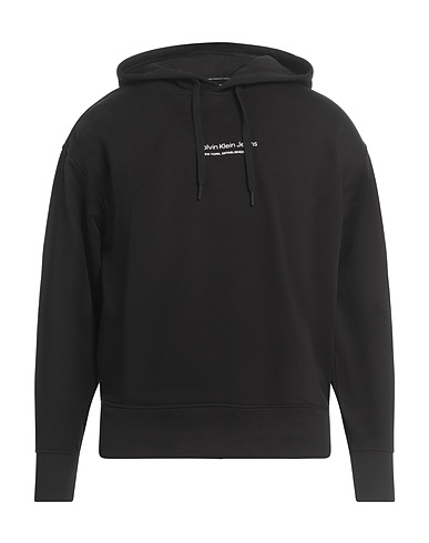 CALVIN KLEIN JEANS Hooded sweatshirt Black 53% Cotton, 47% Polyester