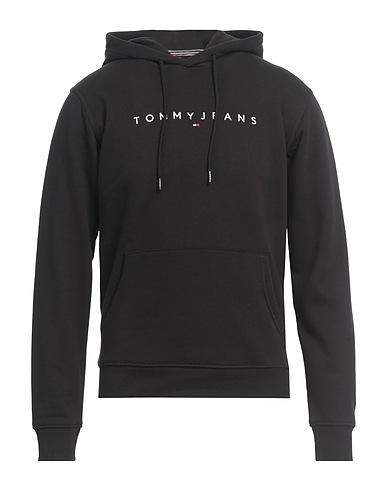 TOMMY JEANS Hooded track jacket  Black 80% Cotton, 20% Polyester