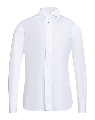 LARDINI Solid color shirt White 100% Cotton