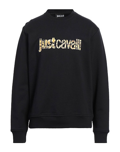 JUST CAVALLI Sweatshirt Black 100% Cotton, Elastane