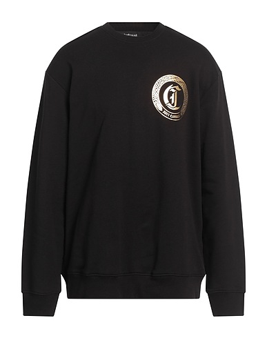 JUST CAVALLI Sweatshirt Black 100% Cotton, Elastane