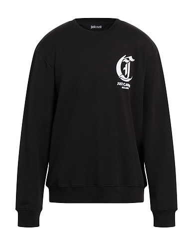 JUST CAVALLI Sweatshirt Black 100% Cotton, Elastane