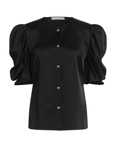 ALESSANDRA RICH Solid color shirts & blouses Black 60% Acetate, 40% Viscose