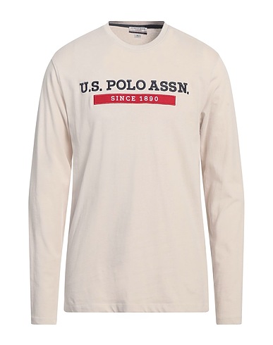 U.S.POLO ASSN. T-shirt Beige 100% Cotone